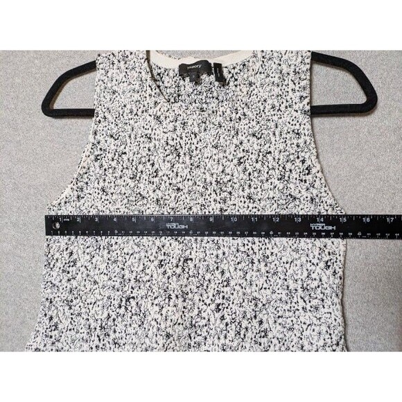 Theory Black & White Textured Sleeveless Peplum Top Size Small 90s Office Siren - Picture 4 of 7
